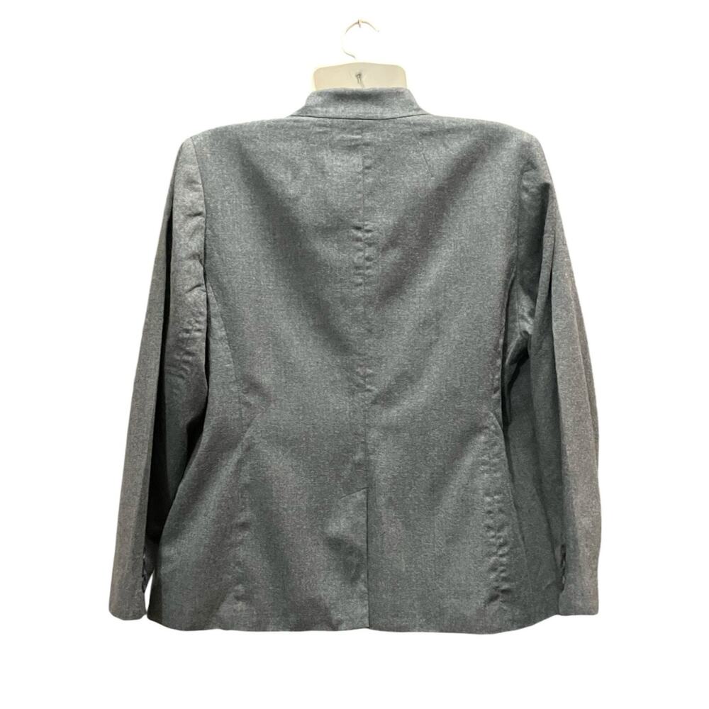 Talbots Petite Women's Gray Virgin Wool Woven 1-Button Suit Blazer Lined SZ 16WP - Picture 2 of 11
